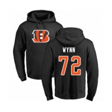 Football Cincinnati Bengals #72 Kerry Wynn Black Name & Number Logo Pullover Hoodie