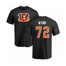 Football Cincinnati Bengals #72 Kerry Wynn Black Name & Number Logo T-Shirt