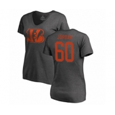 Football Women's Cincinnati Bengals #60 Michael Jordan Ash One Color T-Shirt