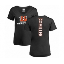 Football Women's Cincinnati Bengals #67 John Miller Black Backer T-Shirt