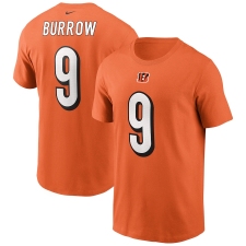 Men's Cincinnati Bengals #9 Joe Burrow Nike Orange Player Name & Number T-Shirt.webp
