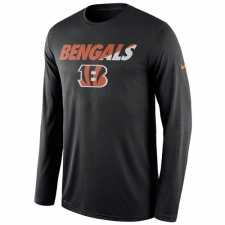 NFL Men's Cincinnati Bengals Nike Black Legend Staff Practice Long Sleeve Performance T-Shirt