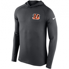 NFL Men's Cincinnati Bengals Nike Charcoal Stadium Touch Hooded Performance Long Sleeve T-Shirt