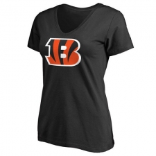 NFL Women's Cincinnati Bengals Pro Line Black Primary Team Logo Slim Fit T-Shirt