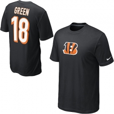Nike Cincinnati Bengals #18 A.J. Green Name & Number NFL T-Shirt - Black