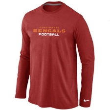 Nike Cincinnati Bengals Authentic Font Long Sleeve NFL T-Shirt - Red
