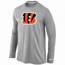 Nike Cincinnati Bengals Team Logo Long Sleeve NFL T-Shirt - Grey