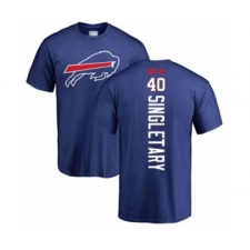 Football Buffalo Bills #40 Devin Singletary Royal Blue Backer T-Shirt