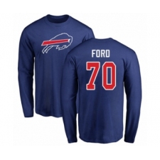 Football Buffalo Bills #70 Cody Ford Royal Blue Name & Number Logo Long Sleeve T-Shirt