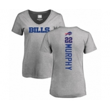 Football Women's Buffalo Bills #22 Marcus Murphy Ash Backer V-Neck T-Shirt