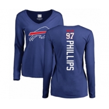 Football Women's Buffalo Bills #97 Jordan Phillips Royal Blue Backer Long Sleeve T-Shirt