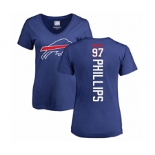 Football Women's Buffalo Bills #97 Jordan Phillips Royal Blue Backer T-Shirt