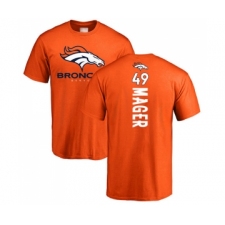 Football Denver Broncos #49 Craig Mager Orange Backer T-Shirt