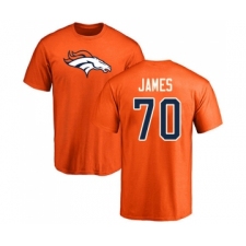 Football Denver Broncos #70 Ja'Wuan James Orange Name & Number Logo T-Shirt