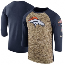 NFL Men's Denver Broncos Nike Camo Navy Salute to Service Sideline Legend Performance Three-Quarter Sleeve T-Shirt