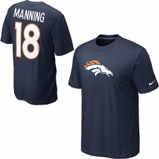 Nike Denver Broncos #18 Peyton Manning Name & Number NFL T-Shirt - Navy Blue