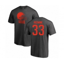 Football Cleveland Browns #33 Sheldrick Redwine Ash One Color T-Shirt