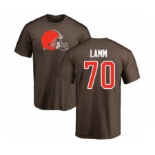 Football Cleveland Browns #70 Kendall Lamm Brown Name & Number Logo T-Shirt