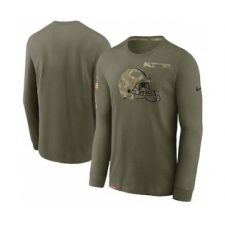 Men's Cleveland Browns Football Olive 2021 Salute To Service Performance Long Sleeve T-Shirt
