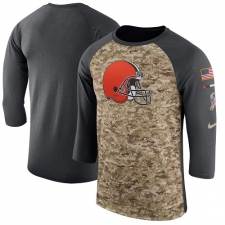 NFL Men's Cleveland Browns Nike Camo Anthracite Salute to Service Sideline Legend Performance Three-Quarter Sleeve T-Shirt