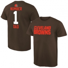 NFL Men's Cleveland Browns Pro Line Brown Number 1 Dad T-Shirt