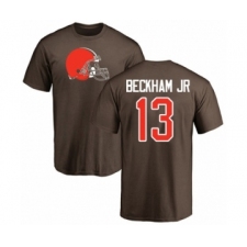 NFL Nike Cleveland Browns #13 Odell Beckham Jr. Brown Name & Number Logo T-Shirt