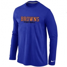 Nike Cleveland Browns Authentic Font Long Sleeve NFL T-Shirt - Blue