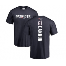 Football New England Patriots #61 Marcus Cannon Navy Blue Backer T-Shirt
