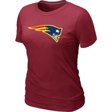 New England Patriots Women's Neon Logo Charcoal NFL T-Shirt - Red
