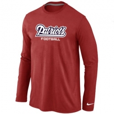 Nike New England Patriots Authentic Font Long Sleeve NFL T-Shirt - Red