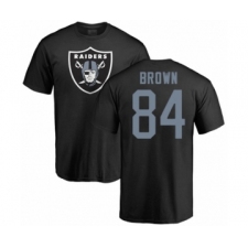 Football Oakland Raiders #84 Antonio Brown Black Name & Number Logo T-Shirt