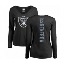 Football Women's Oakland Raiders #13 Hunter Renfrow Black Backer Long Sleeve T-Shirt