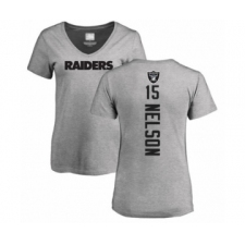 Football Women's Oakland Raiders #15 J. Nelson Ash Backer T-Shirt
