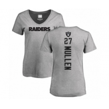 Football Women's Oakland Raiders #27 Trayvon Mullen Ash Backer T-Shirt