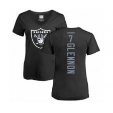 Football Women's Oakland Raiders #7 Mike Glennon Black Backer T-Shirt
