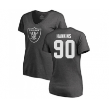 Football Women's Oakland Raiders #90 Johnathan Hankins Ash One Color T-Shirt