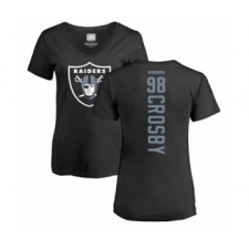 Football Women's Oakland Raiders #98 Maxx Crosby Black Backer T-Shirt