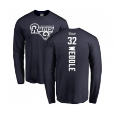 Football Los Angeles Rams #32 Eric Weddle Navy Blue Backer Long Sleeve T-Shirt