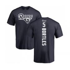 Football Los Angeles Rams #5 Blake Bortles Navy Blue Backer T-Shirt