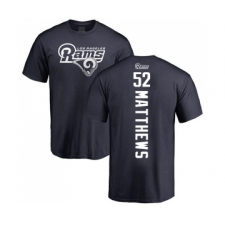 Football Los Angeles Rams #52 Clay Matthews Navy Blue Backer T-Shirt