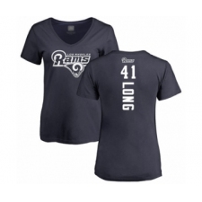 Football Women's Los Angeles Rams #41 David Long Navy Blue Backer T-Shirt