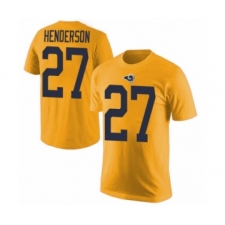 Men's Los Angeles Rams #27 Darrell Henderson Gold Rush Pride Name & Number T-Shirt