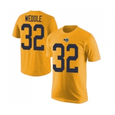 Men's Los Angeles Rams #32 Eric Weddle Gold Rush Pride Name & Number T-Shirt