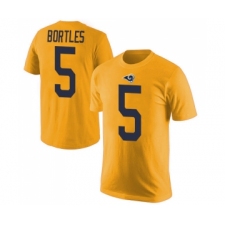 Men's Los Angeles Rams #5 Blake Bortles Gold Rush Pride Name & Number T-Shirt