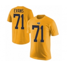 Men's Los Angeles Rams #71 Bobby Evans Gold Rush Pride Name & Number T-Shirt