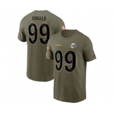 Men's Los Angeles Rams #99 Aaron Donald 2022 Olive Salute to Service T-Shirt