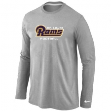 Nike Los Angeles Rams Authentic Font Long Sleeve NFL T-Shirt - Grey