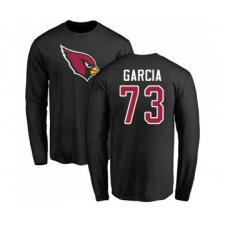 Football Arizona Cardinals #73 Max Garcia Black Name & Number Logo Long Sleeve T-Shirt