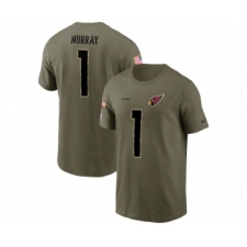Men's Arizona Cardinals #1 Kyler Murray 2022 Olive Salute to Service T-Shirt