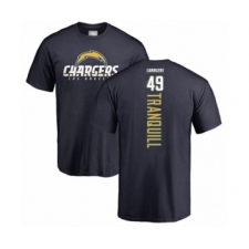 Football Los Angeles Chargers #49 Drue Tranquill Navy Blue Backer T-Shirt